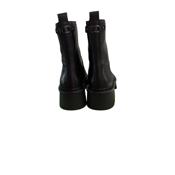 Sam Edelman Cooper Lug Sole Black Leather Boots Womens 6M Front Zip New $180 - Picture 5 of 6